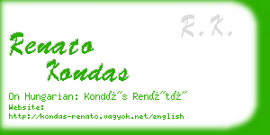 renato kondas business card